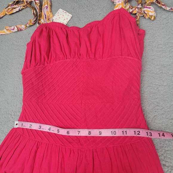 Free People Santorini Maxi Dress Sleeveless Hot Hibiscus Pink New Size 6. - Picture 11 of 14
